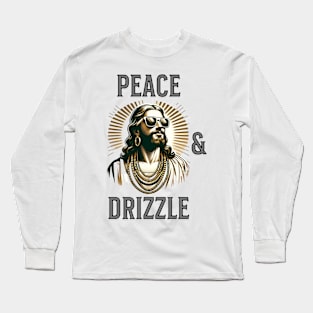 Peace and Drizzle Jesus Retro Sunglasses Funny Long Sleeve T-Shirt